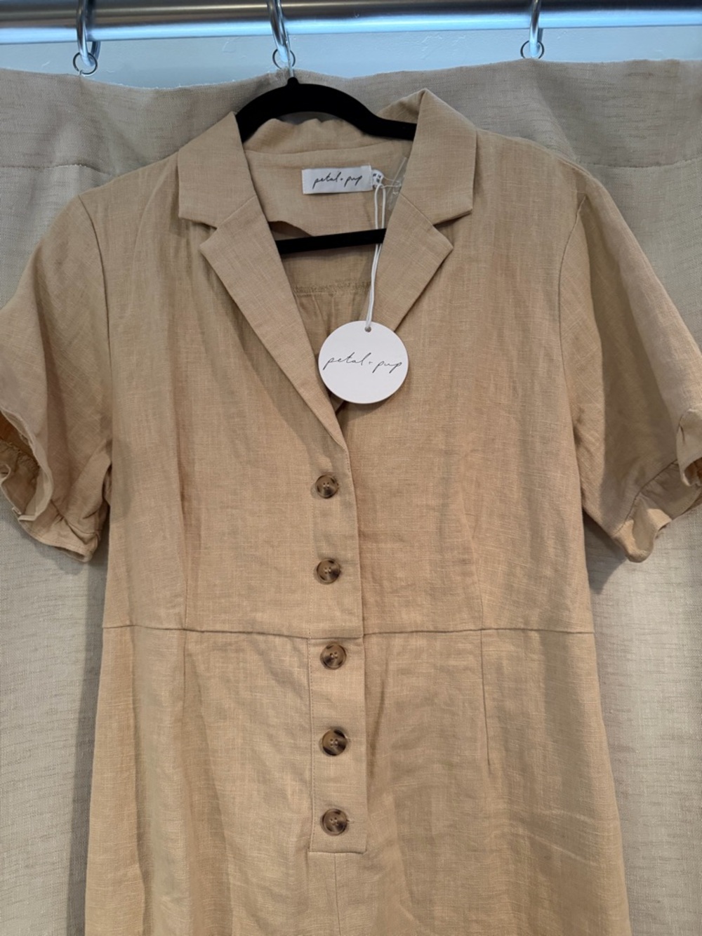 NWT Petal & Pup Tan Short Sleeve Romper - Picture 2 of 4